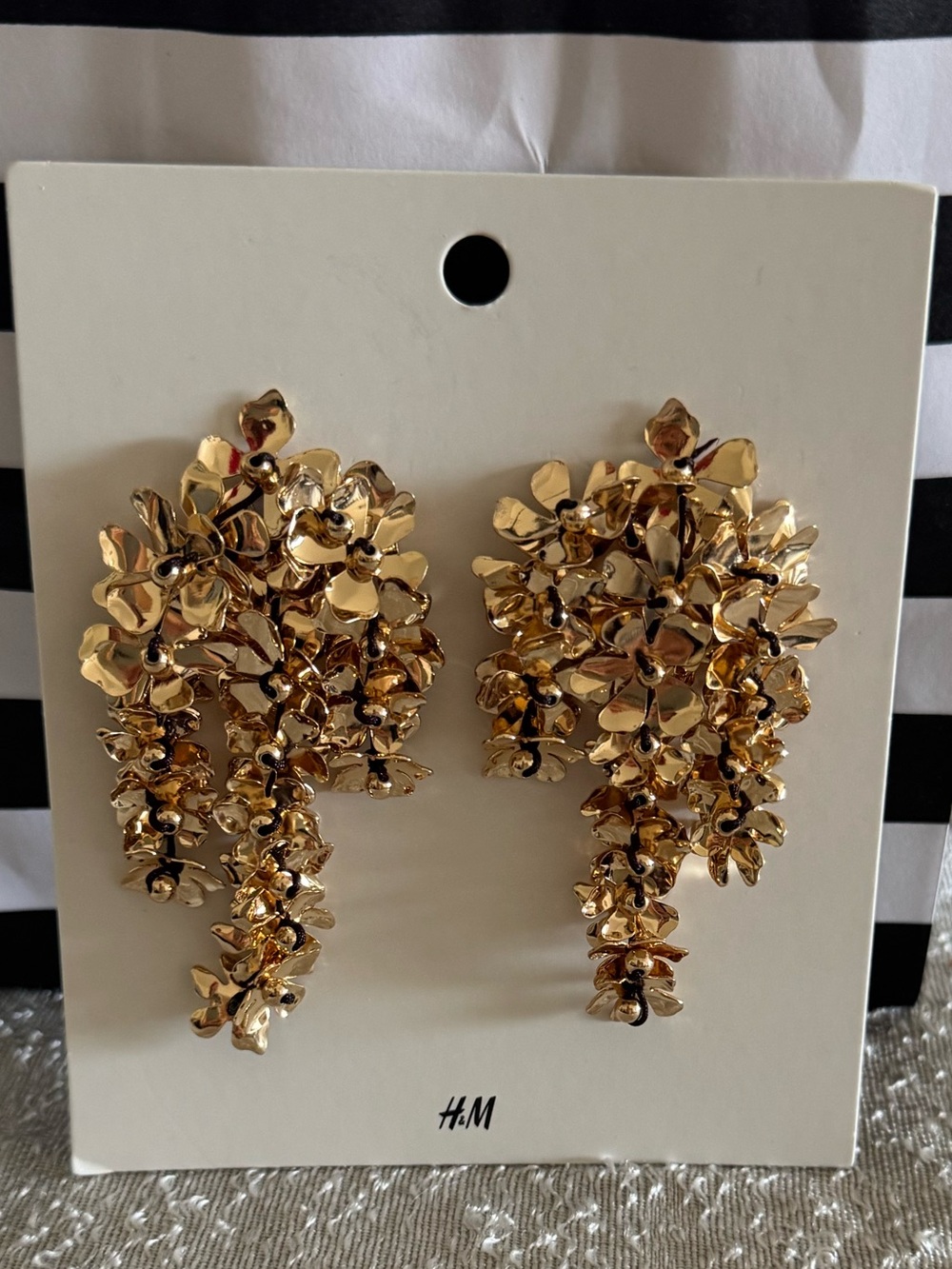 H&M Gold Floral Cascade Earrings